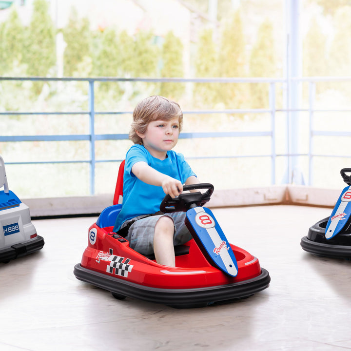 6V Kids Electric Bumper Car with 360° Spin, Music and Lights, Red