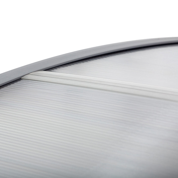 MCL Front Door Canopy Outdoor Awning Aluminium Rigid Plastic Polycarbonate Rain Shelter UV Water Rain Resistant 196 x 75cm Clear