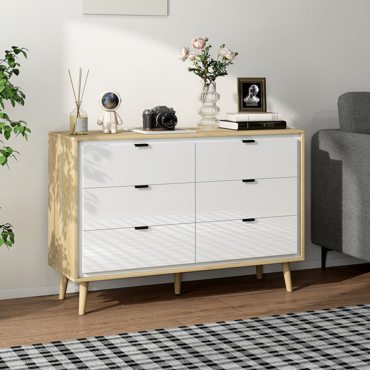 Storage Cabinet, Chest of Drawers with 6 Drawers and 5 Legs for Bedroo
