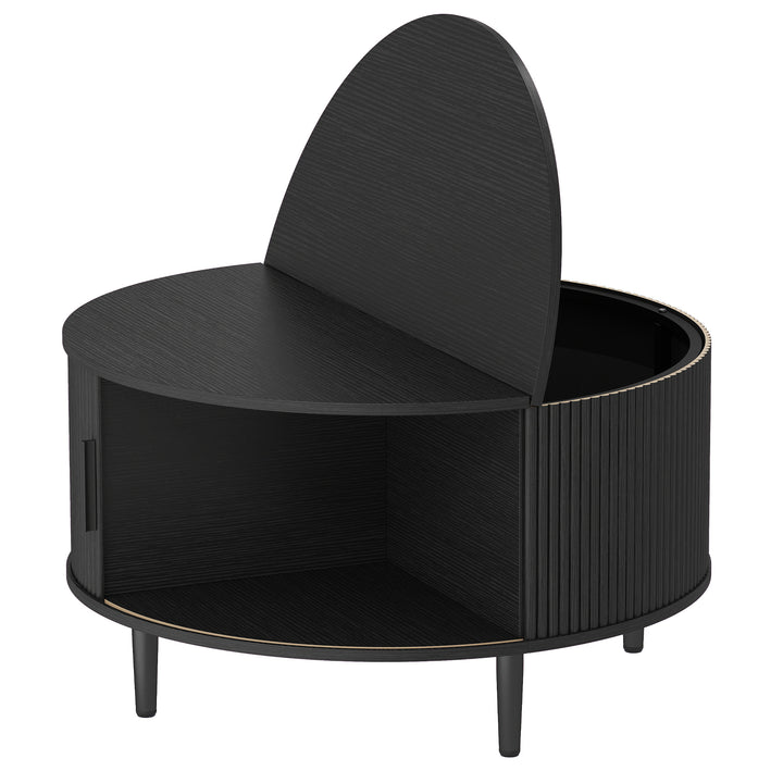 Coffee Table with Lift Top and Hidden Storage, Round Centre Table with