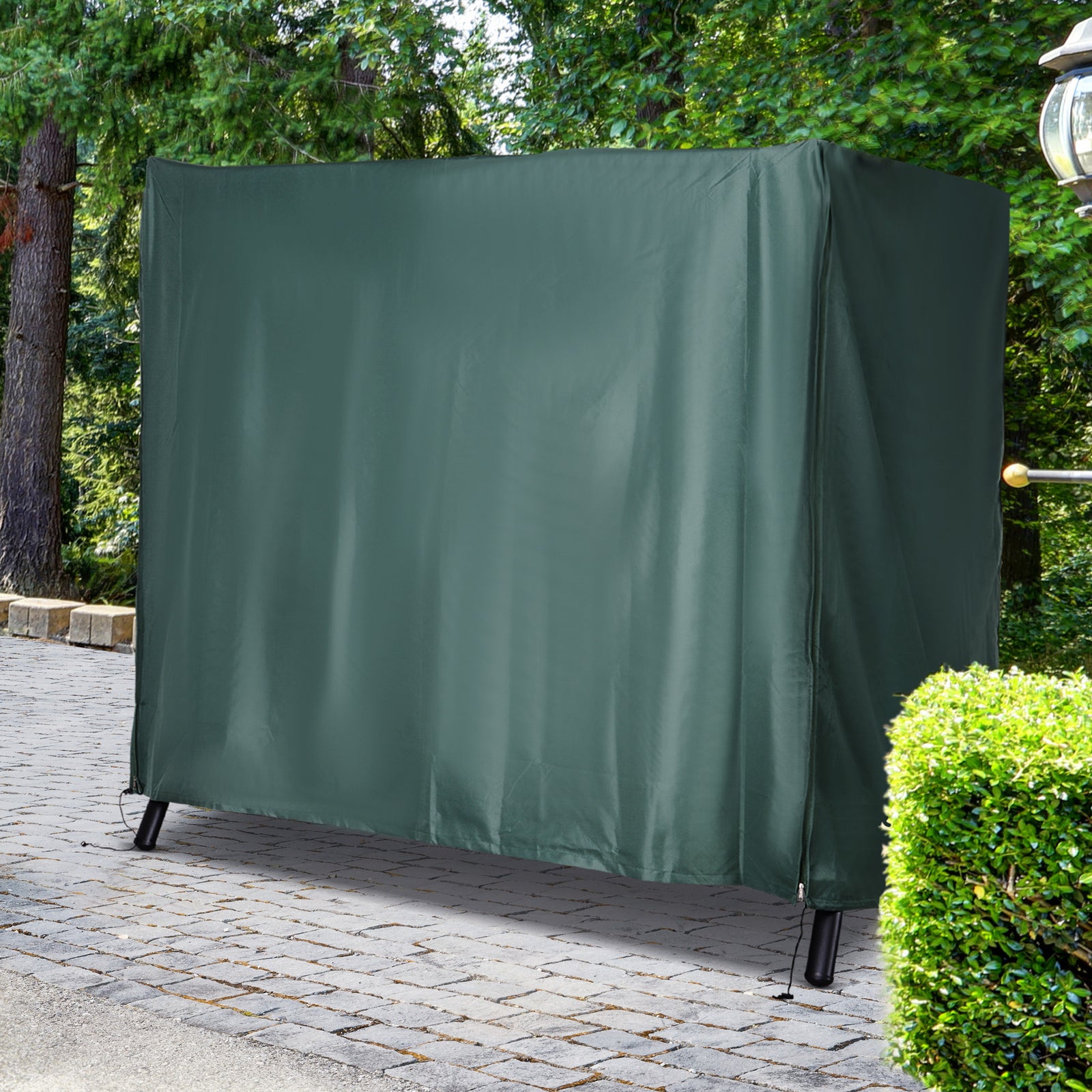 205 x 124cm Three-Seater Swing Chair Protective Cover Deep Green