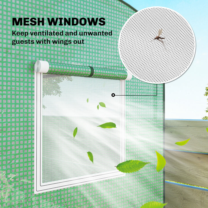 Mini Greenhouse, Garden Tomato Growhouse with Roll-Up Door and 2 Mesh 