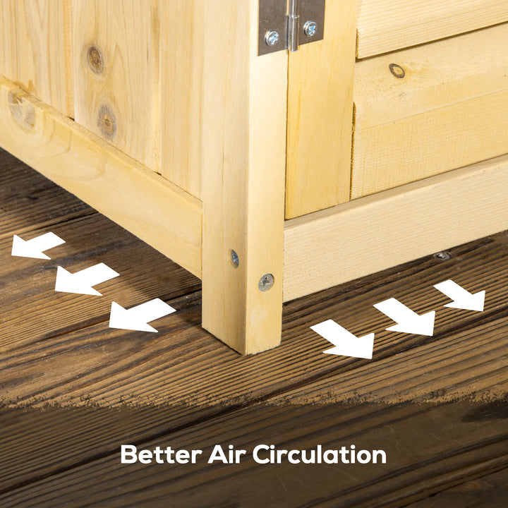 MCL 87 x 47 x 160cm Wooden Garden Shed, Sheds & Outdoor Storage with Asphalt Roof and 2 Lockable Doors, Natural