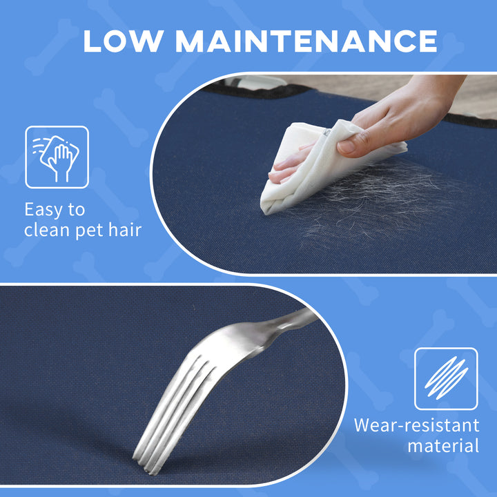 MCL Raised Dog Bed Cat Elevated Lifted Portable Camping w/ Metal Frame Blue (Large)