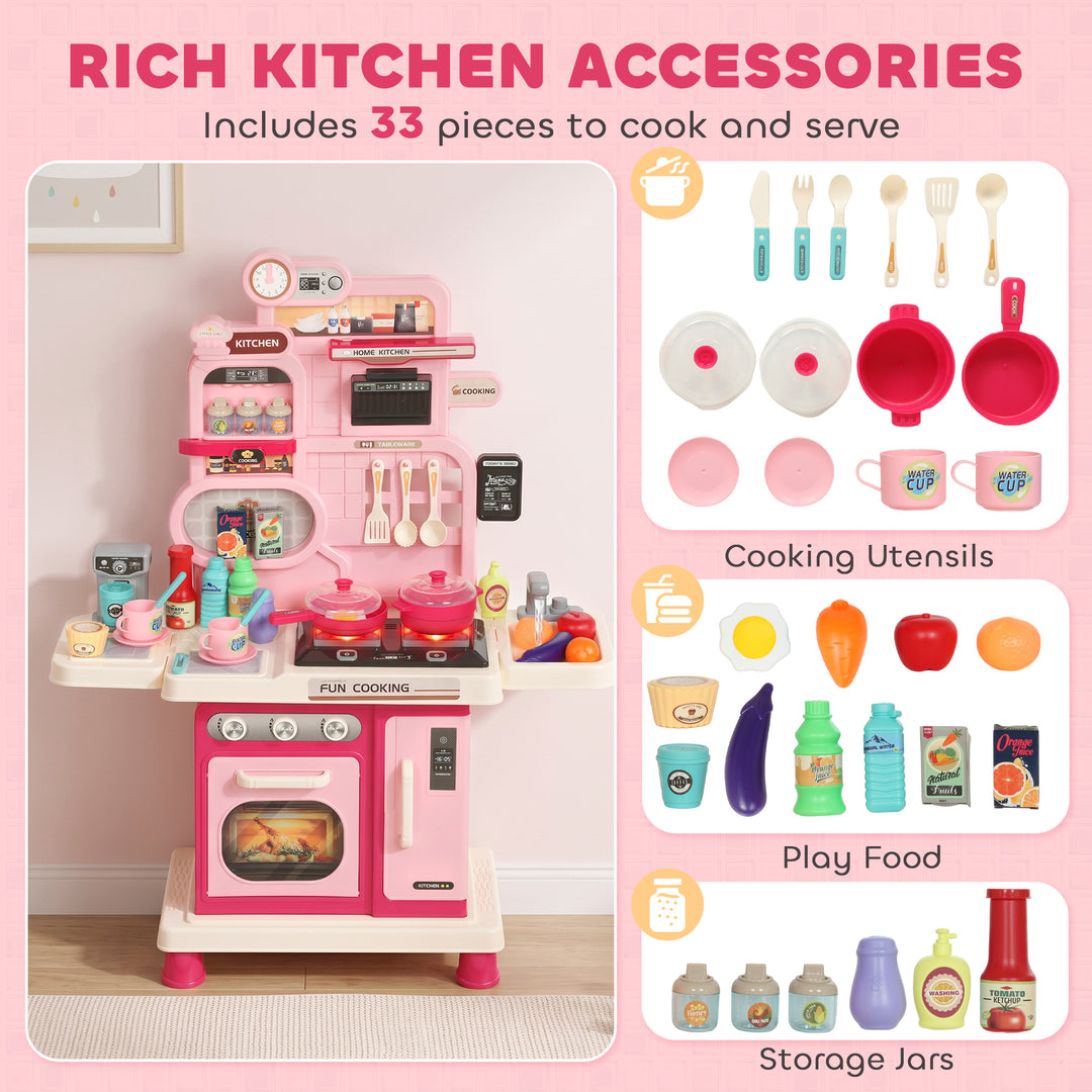 Play Kitchen, 33 PCS Kids Kitchen Playset with Lights, Sounds - view 4
