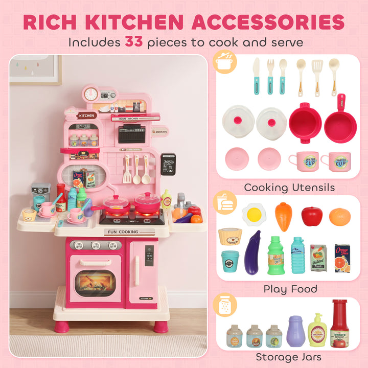 Play Kitchen, 33 PCS Kids Kitchen Playset with Lights, Sounds - view 4