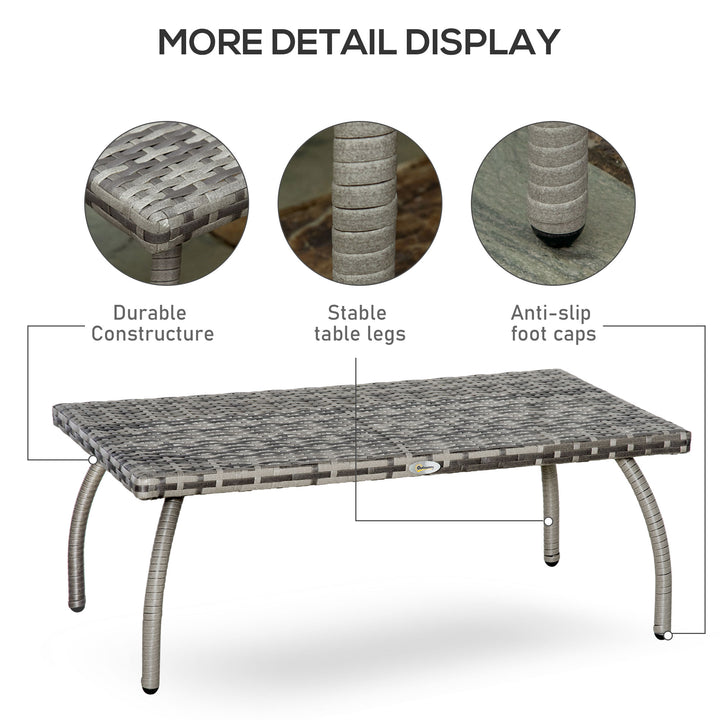 MCL PE Wicker Rattan Garden Coffee Table - Mixed Grey
