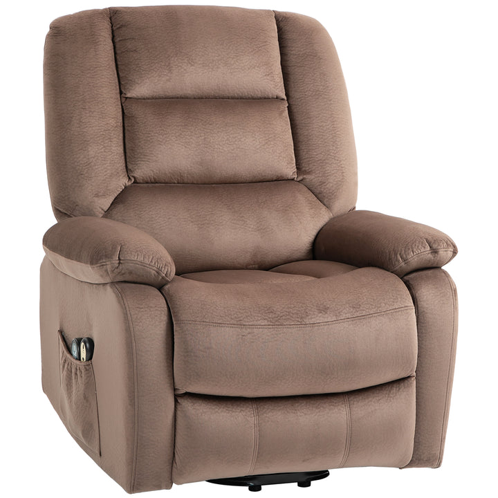 HOMCOM Electric Riser and Recliner Chair with Vibration Massage, Heat, Side Pocket, Brown | Aosom UK