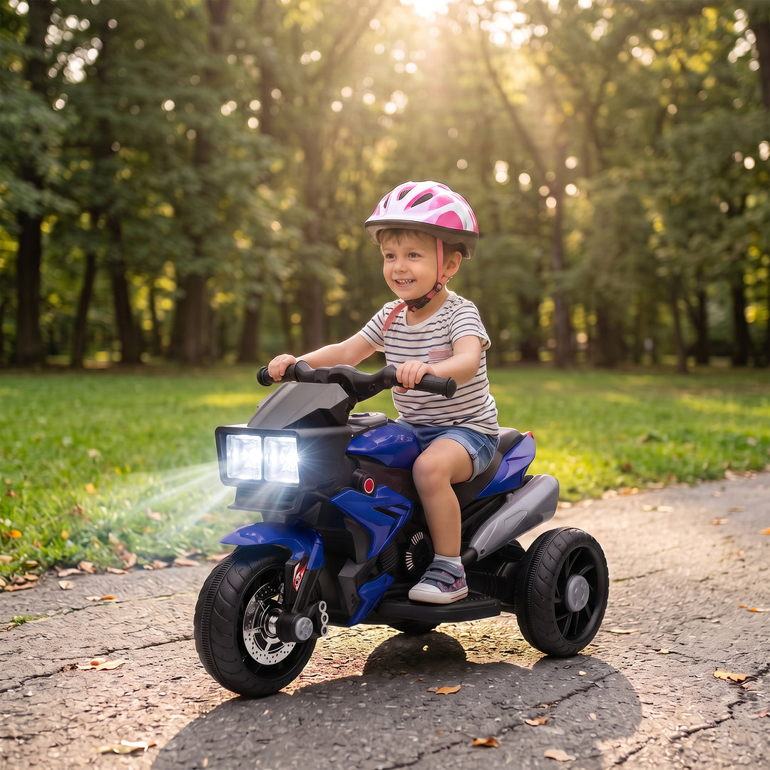 Kids Electric Motorcycle Ride-On Toy, 3-Wheel Battery-Operated Motorbi