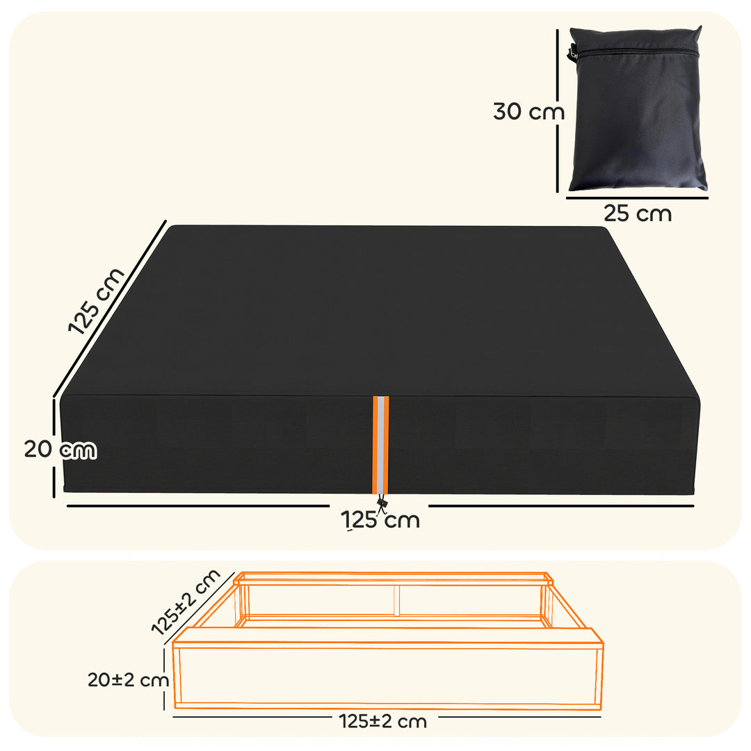 Sandbox Cover, Square Sandpit Cover Waterproof Dustproof UV Protection