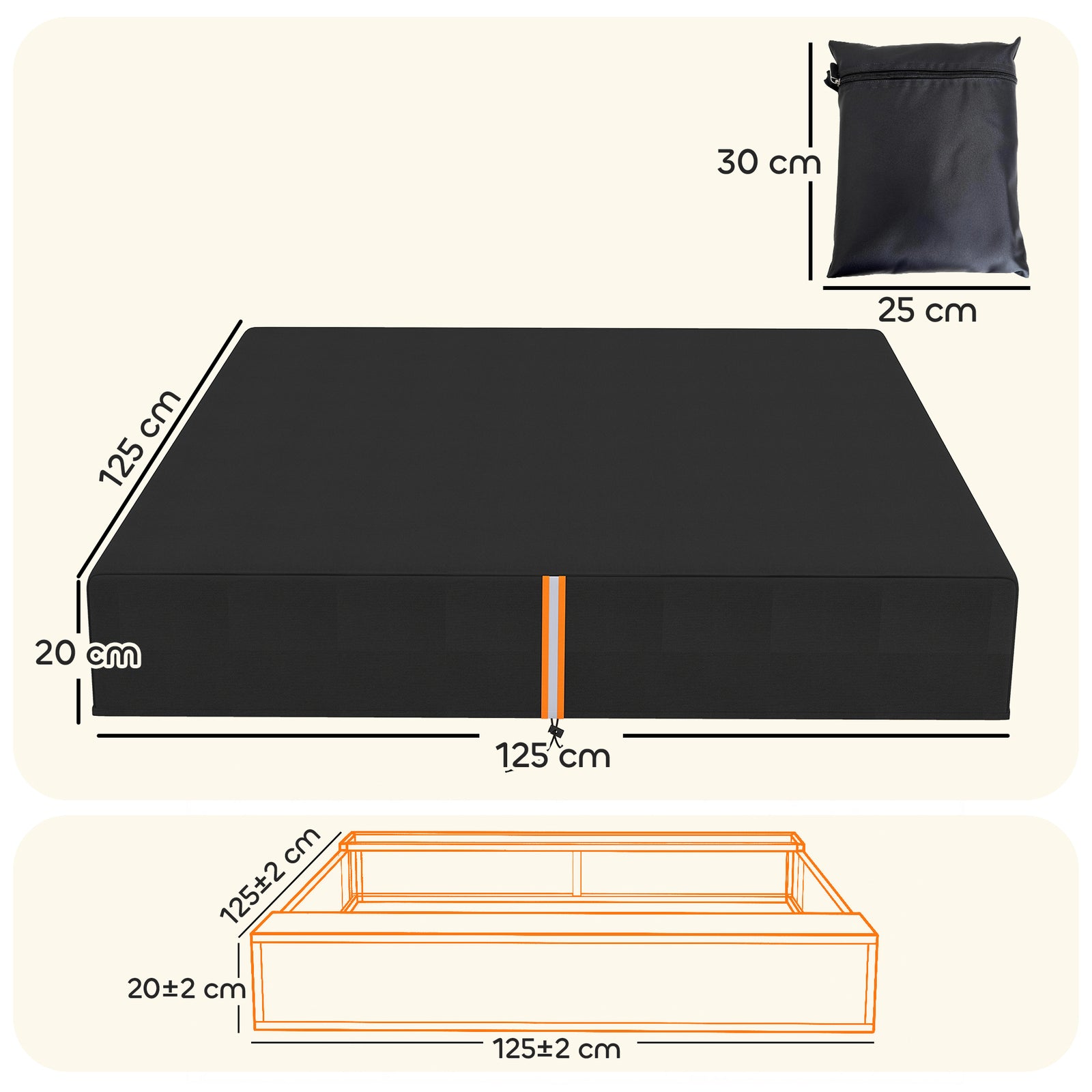 Sandbox Cover, Square Sandpit Cover Waterproof Dustproof UV Protection