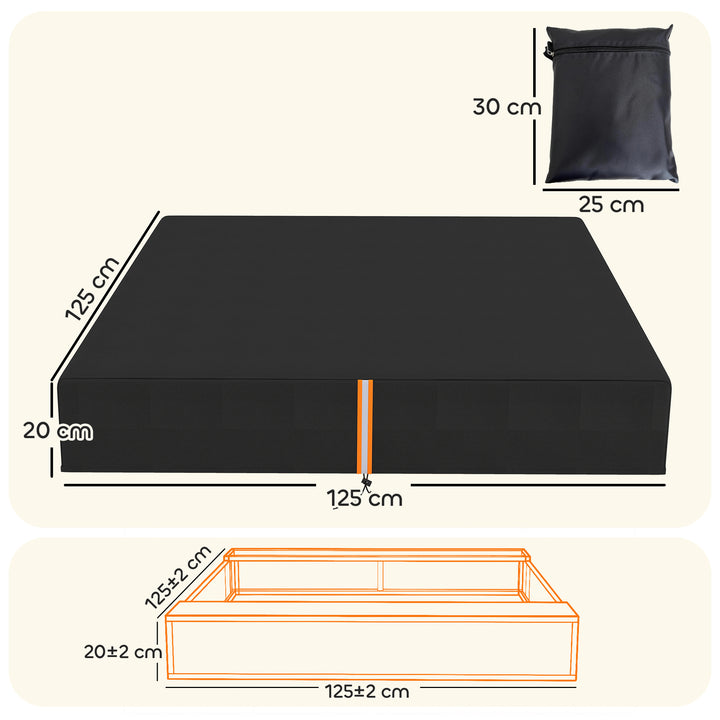 Sandbox Cover, Square Sandpit Cover Waterproof Dustproof UV Protection