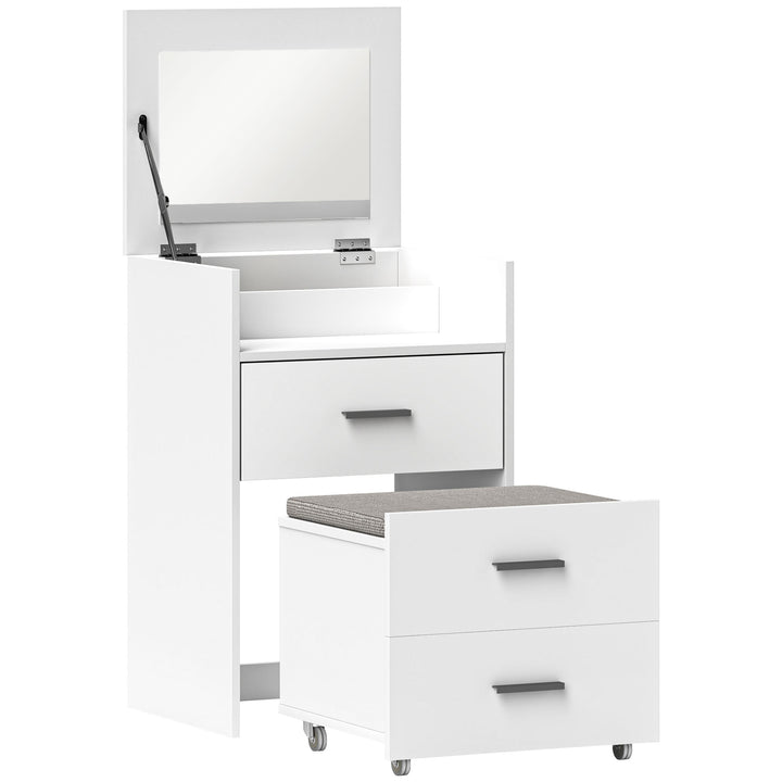 Vanity Desk with Mirror, Modern Dressing Table and Stool with 2