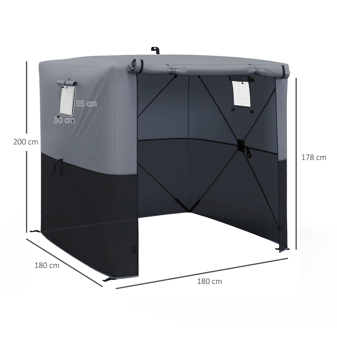 2 x 2m Pop-Up Gazebo, with Accessories - Black