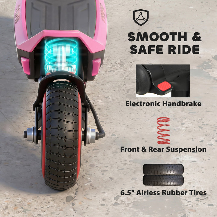 Electric Scooter for Kids, Foldable E Scooter for Age Age 6+ with LED 