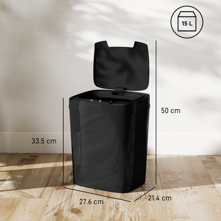 15L Sensor Bin, Automatic Touchless Kitchen Bin, Easy Clean, Battery Operated for Home Office, Bedroom, Bathroom