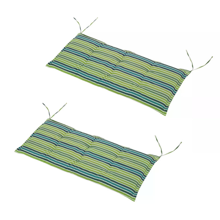MCL Polyester Set Of 2 Swing Chair Cushion Green Stripes