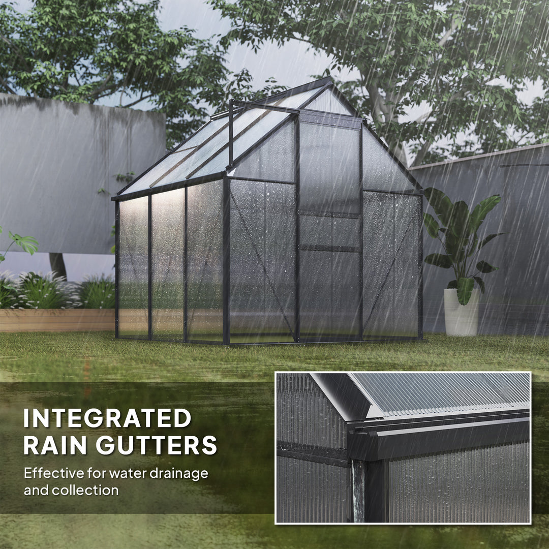 190 x 190cm Walk-In Polycarbonate Greenhouse