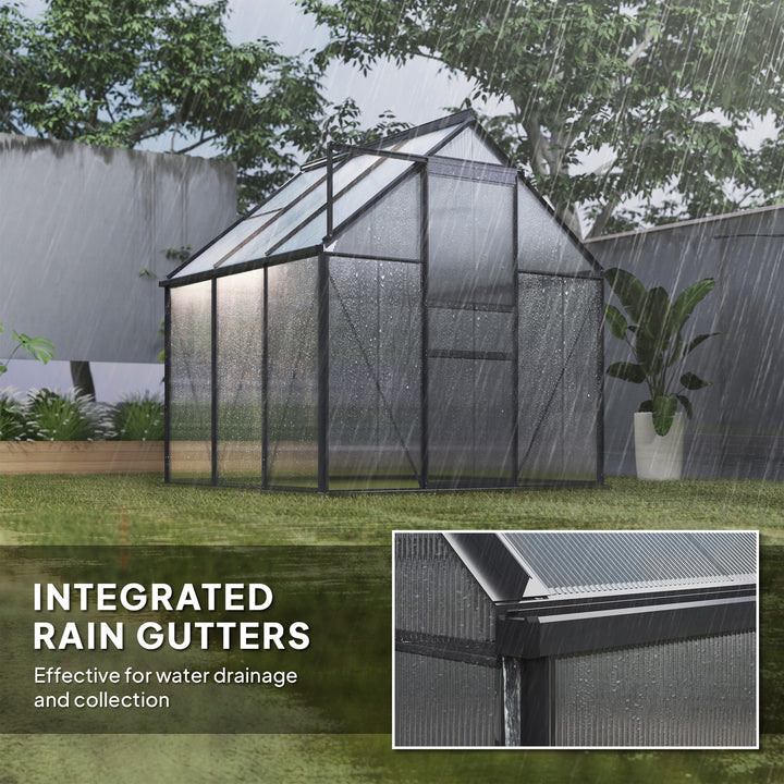 190 x 190cm Walk-In Polycarbonate Greenhouse