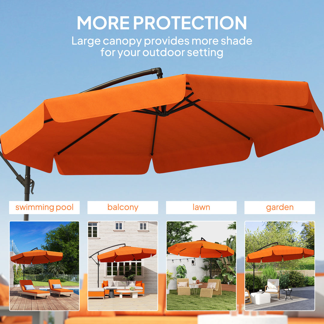 2.7m Garden Cantilever Banana Parasol - Orange