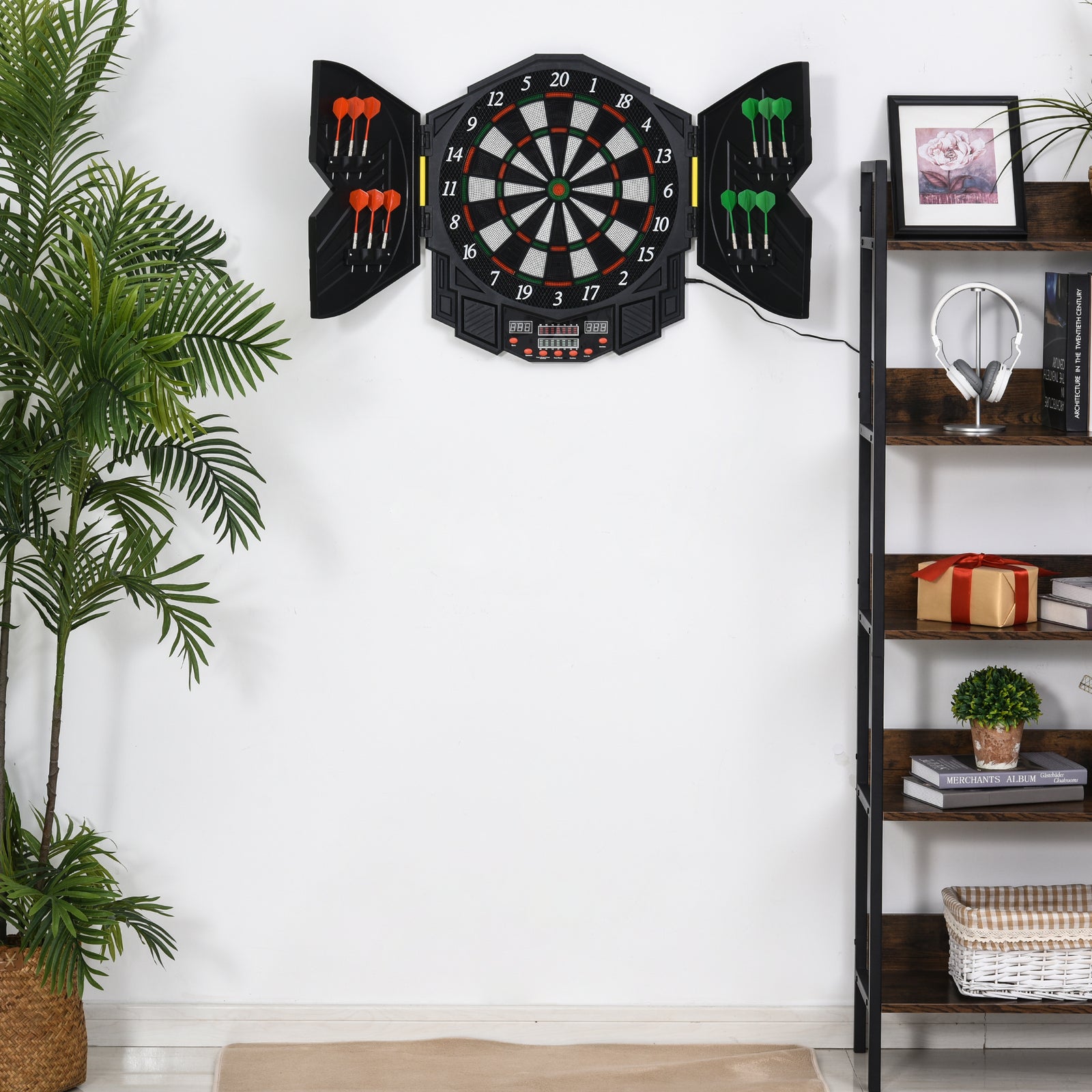 Dart Board Set, Electronic Dartboard with LED Digital Score Display, S