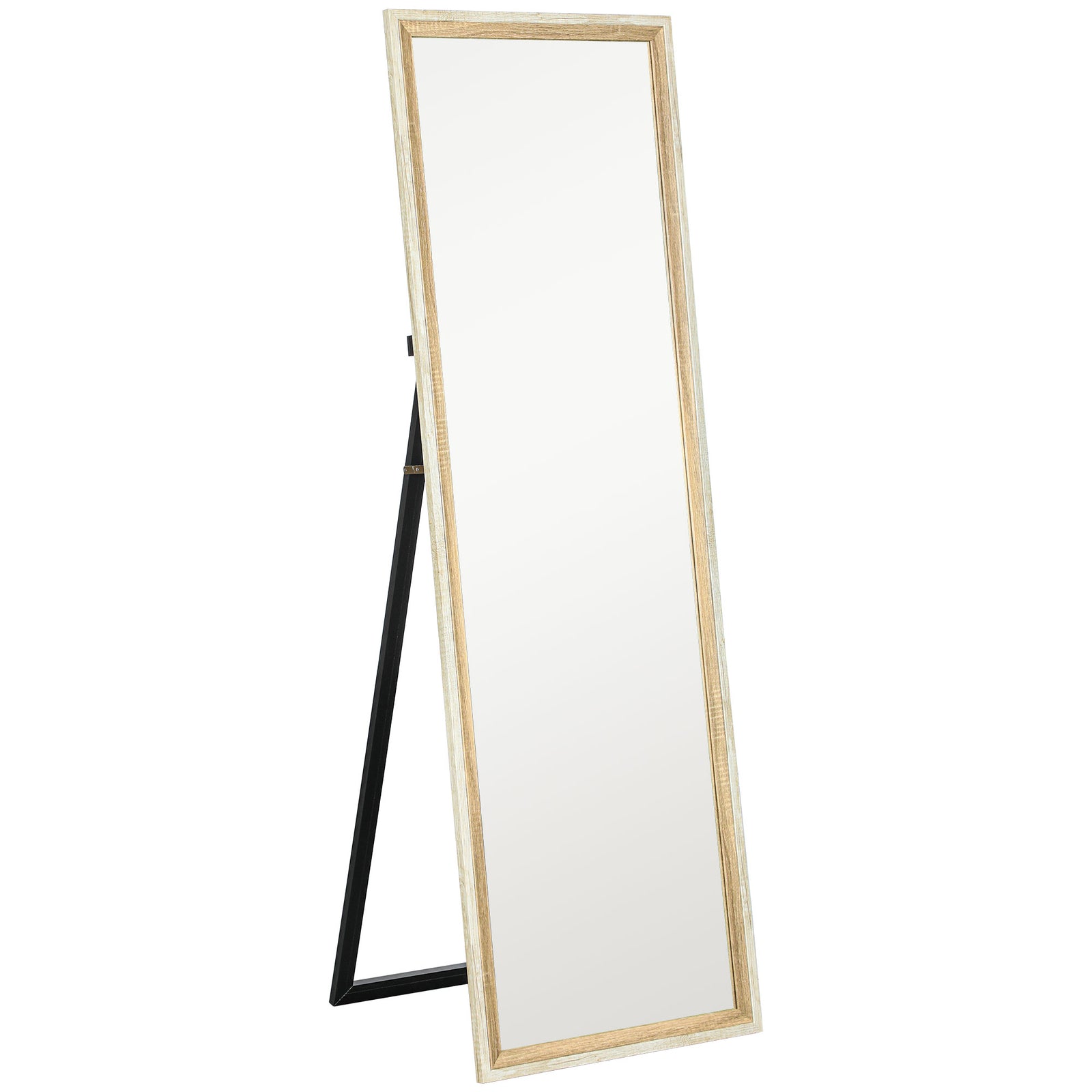 162.6 cm Two-Tone Full Length Mirror - White/Oak-Tone