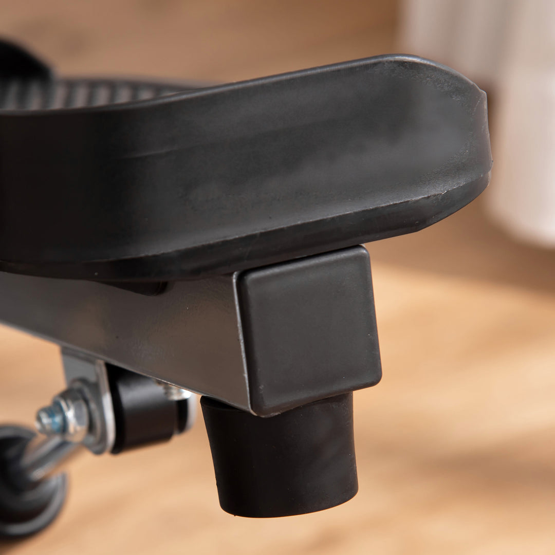 MCL Adjustable Twist Stepper Fitness Step Machine, LCD Screen, Height-Adjust Handlebars, Home Gym, Silver and Black