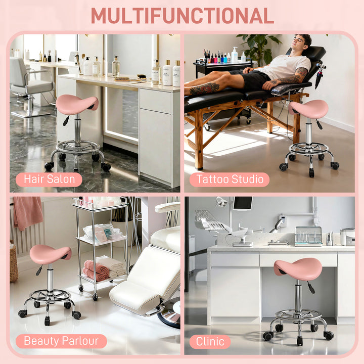 Salon Saddle Stool, Rolling Saddle Chair for Massage, Spa, Clinic, Bea
