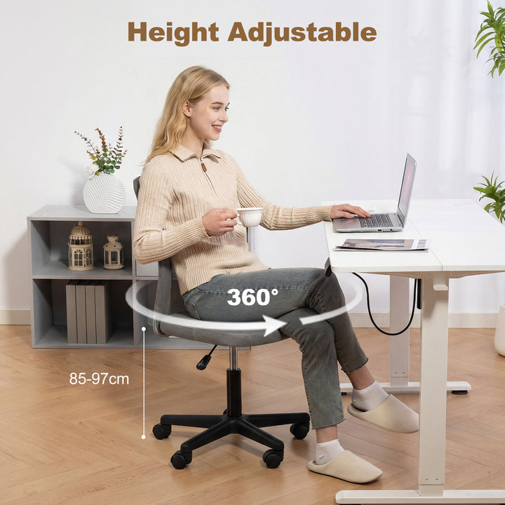 Computer Desk Chair, Mesh Office Chair with Adjustable Height and Swiv