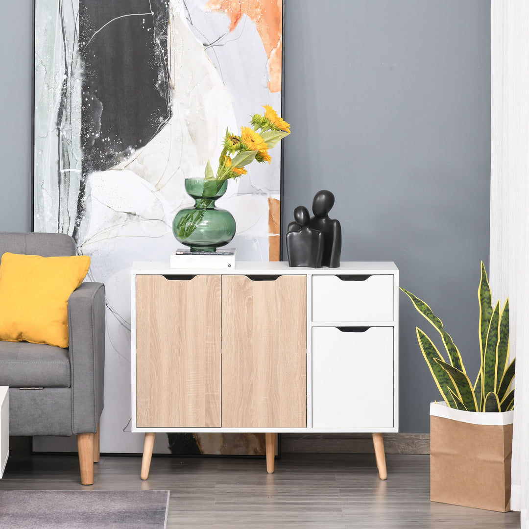 MCL Sideboard Floor Standing Storage Cabinet with Drawer for Bedroom, Living Room, Home Office, Natural