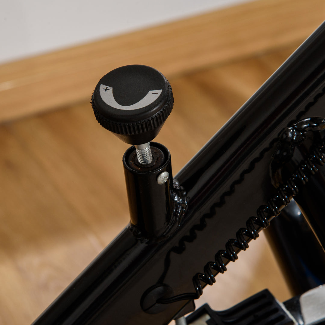 MCL Stationary Exercise Bike, 8kg Flywheel Indoor Cycling Workout Fitness Bike, Adjustable Resistance Cardio Exercise Machine w/ LCD Monitor Pad and Phone Holder for Home, Gym, Office, Black