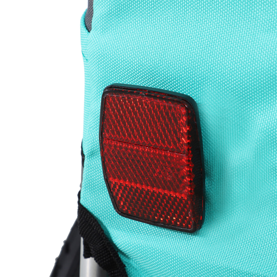 MCL Folding Dog Bike Trailer Pet Cart Carrier for Bicycle Travel in Steel Frame with Hitch Coupler - Light Blue & Grey