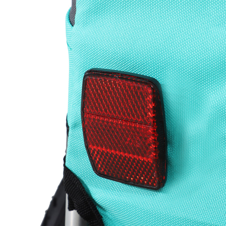 MCL Folding Dog Bike Trailer Pet Cart Carrier for Bicycle Travel in Steel Frame with Hitch Coupler - Light Blue & Grey