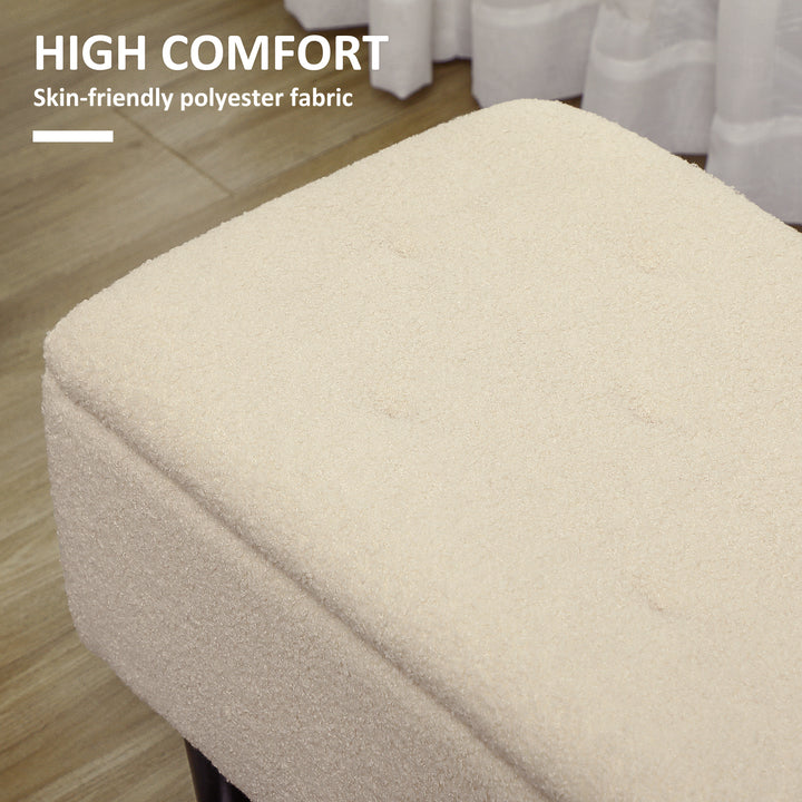 47L Teddy Fleece Storage Ottoman - Cream