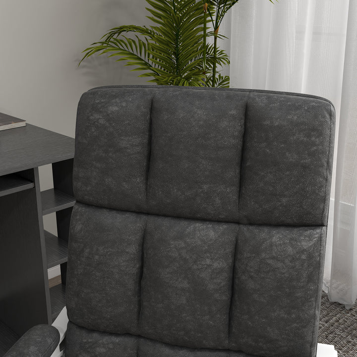 Massage Office Chair, Ergonomic Desk Chair, Comfy Work Study Chair with Heat, Padded Seat, 135° Reclining Back and Footrest for Home Office, Charcoal Grey