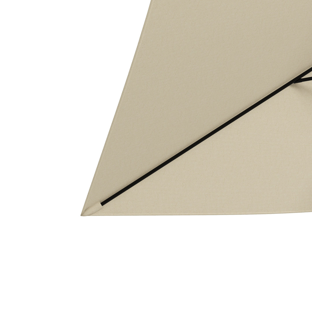 2 x 3(m) Garden Parasol Umbrella, Rectangular Outdoor Market Umbrella Sun Shade with Crank & Push Button Tilt, 6 Ribs, Aluminium Pole, Cream White