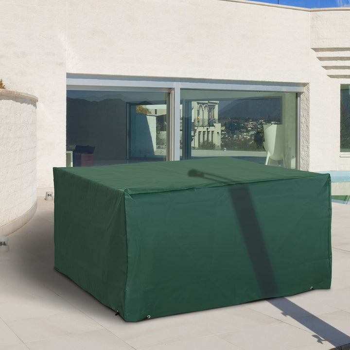 Outsunny Outdoor Garden Furniture Cover Waterproof, Anti-UV 600D Heavy Duty Oxford Fabric Patio Furniture Cover for Rectangular Sofa Table Set, Green, 135 x 135 x 75 cm