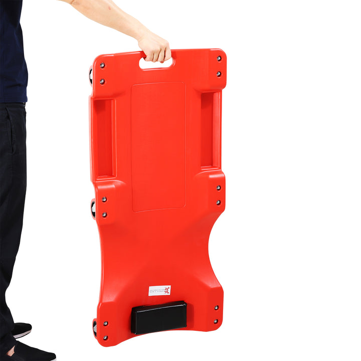 Mechanic Vehicle Creeper, Under-Car Rolling Crawler Board, with Headrest, Wheels, Red