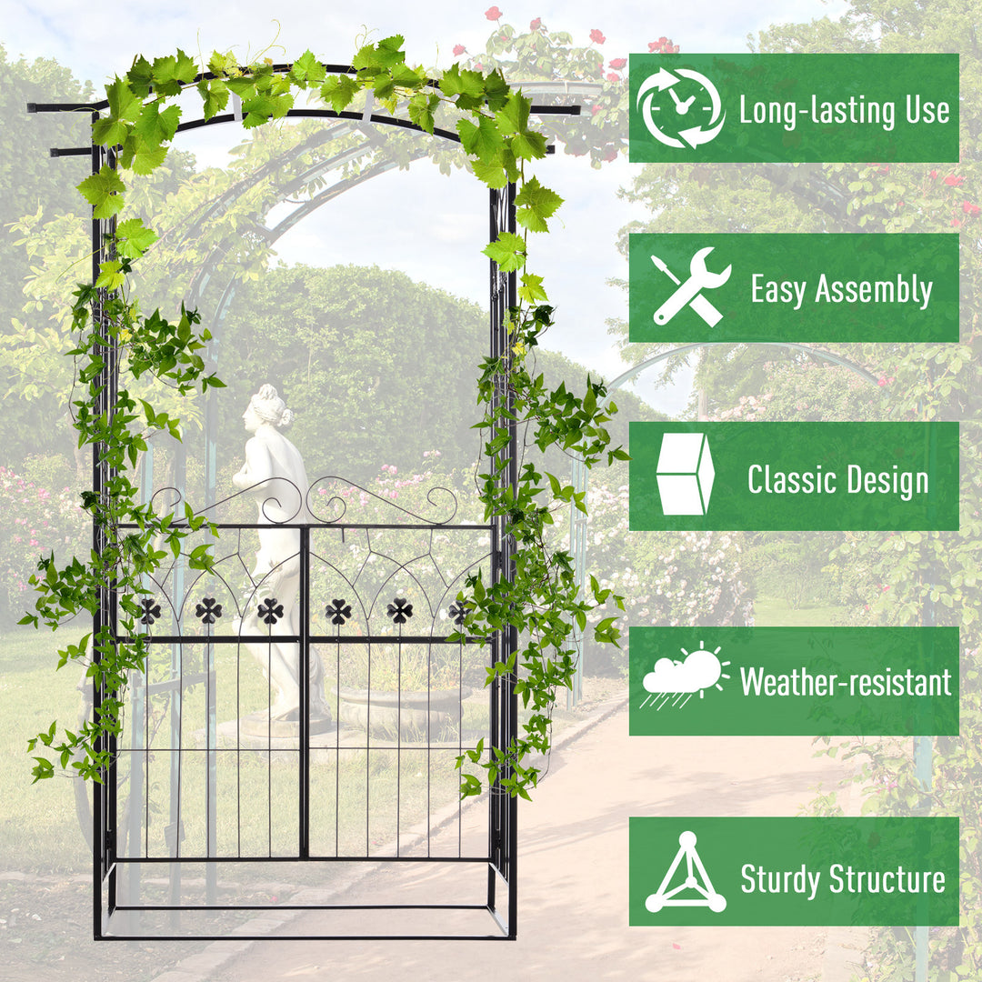 Garden Outdoor Entrance Arch with Door Outdoor Patio Decoration for Ro