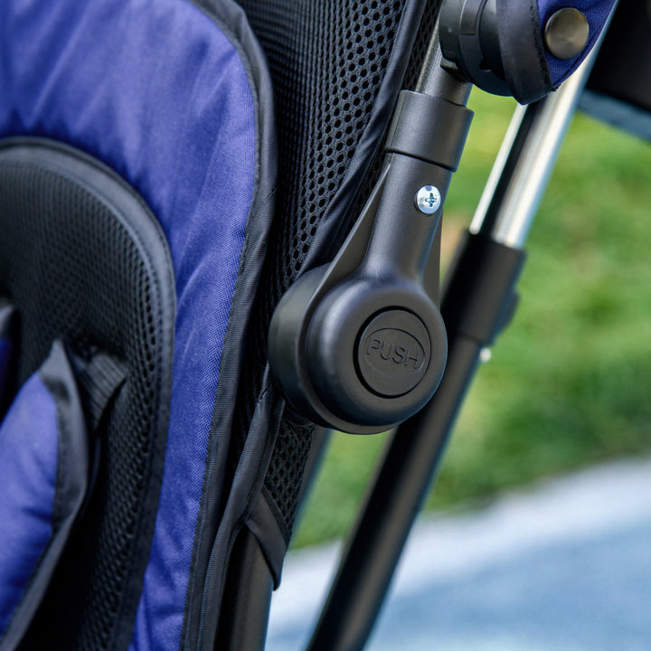 6 in 1 Kids Trike Push Bike with Push Handle, Canopy, 5-point Safety Belt, Storage, Footrest, Brake, for 1-5 Years, Dark Blue