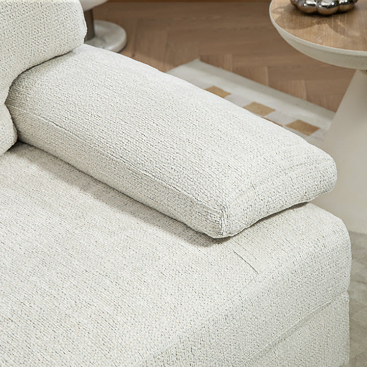 2 Seater Sofa, Modern Fabric Loveseat with Spring Cushion and Metal Legs, Small Couch for Living Room, Bedroom, Home Office, Reception, Cream White
