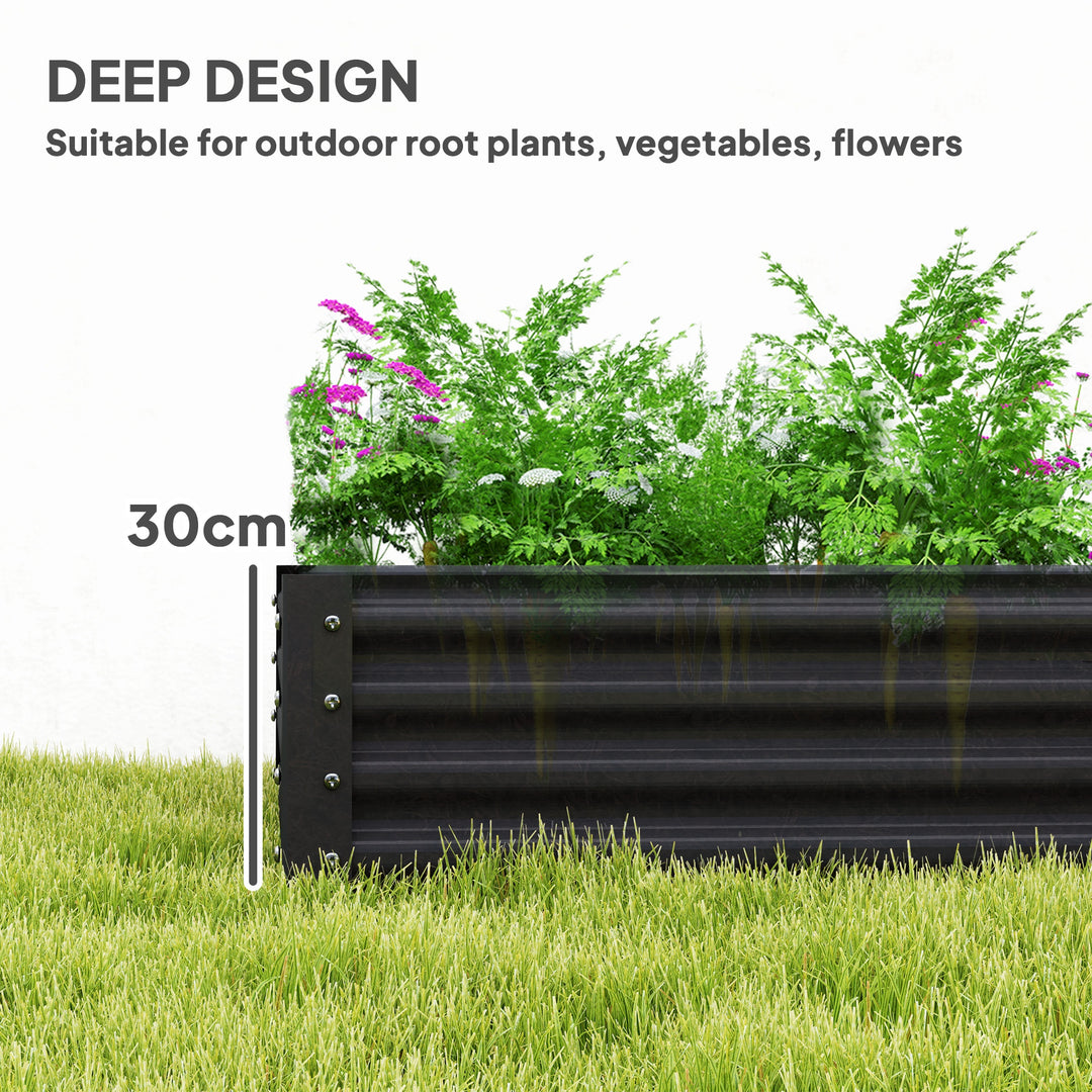 180 x 90cm Galvanised Steel Open Planter - 84H-211V00CG