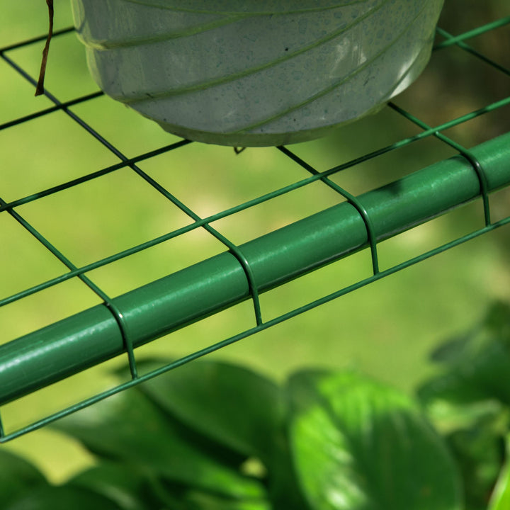 Walk in Greenhouse with 3-Tier 8 Shelves, Green House with Hemmed Cover, Roll-up Zipped Door, Steel Frame, 143 x 143 x 195cm