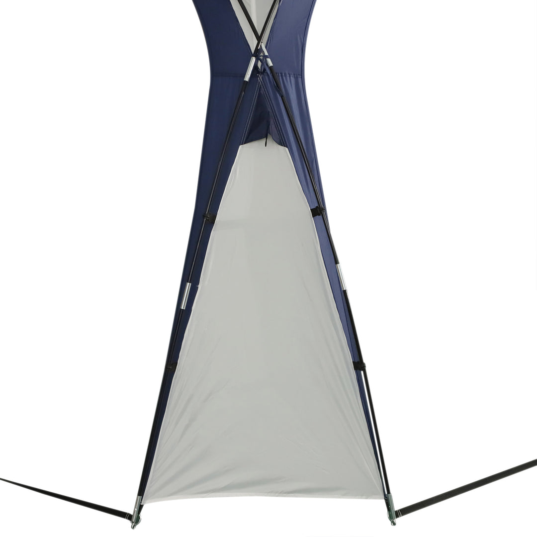 Gazebo Party Tent, 3.5x3.5m-Cream/Blue