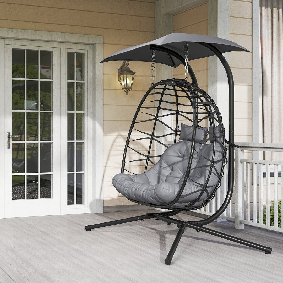 Two-Seater Rattan Egg Chair - Black