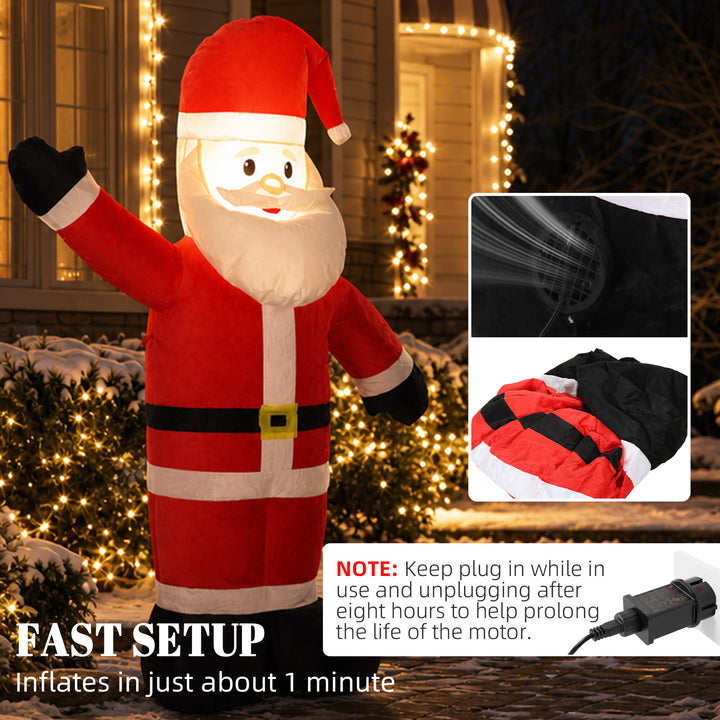 5ft Christmas Inflatable Velvet Look Santa Claus with Welcoming - view 5
