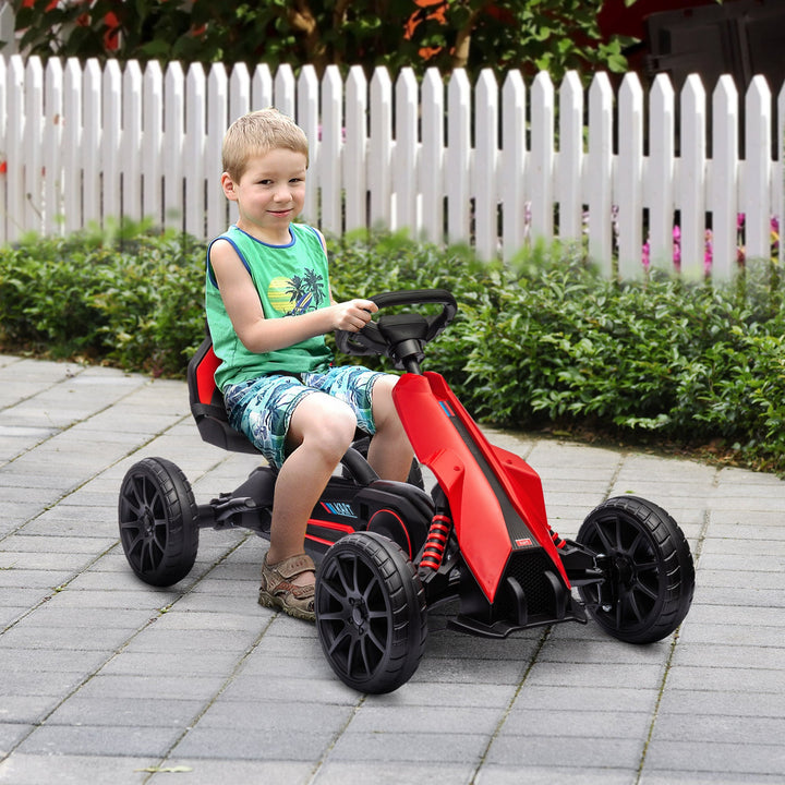 Kids Pedal Go Kart, with Adjustable Seat, EVA Wheels, Seat, Handbrake