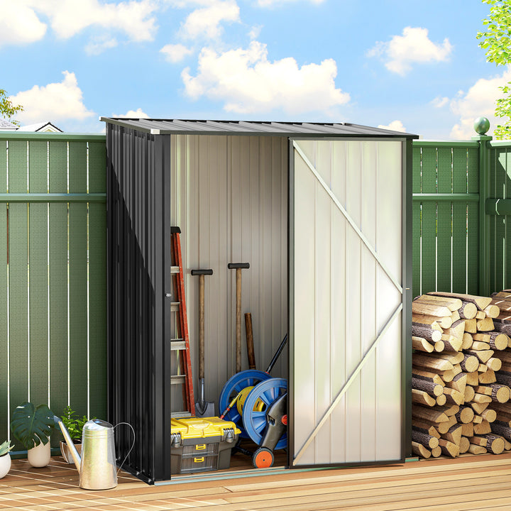 MCL 5.3 x 3.1ft Corrugated Steel Garden Shed - Black