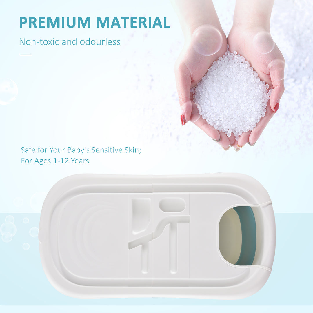 MCL Foldable Bathtub Kids Bath Tub with Lid Large Freestanding Bathtubs Home Sauna for Toddler Children Teenage 1 - 12 Years