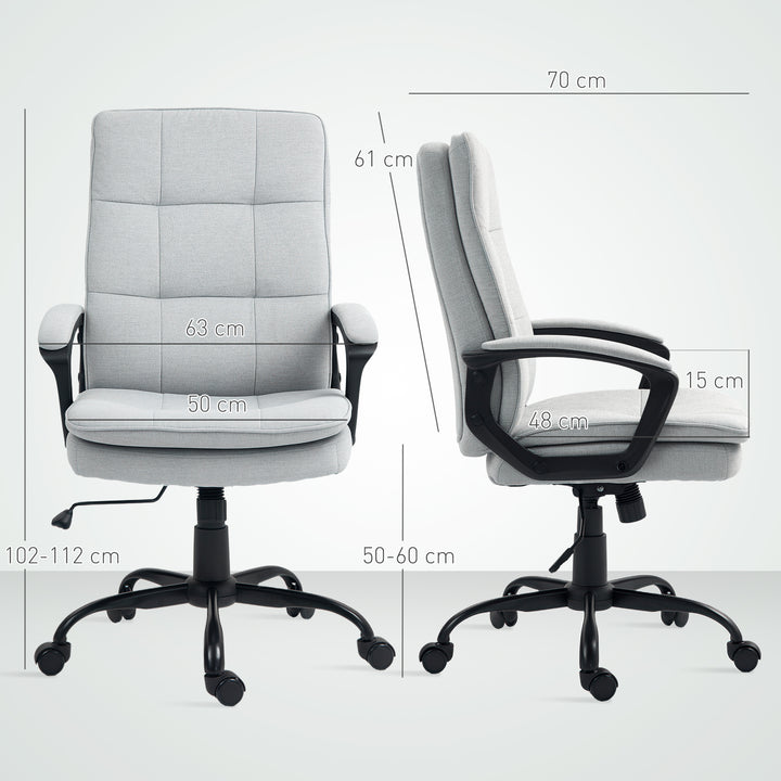 Linen-Look Double-Padded Office Chair